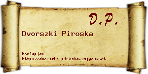 Dvorszki Piroska névjegykártya